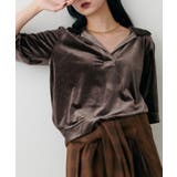 ブラウン | 【LARUTA】ベロアポロシャツプルオーバー | NICE CLAUP / OLIVE des OLIVE　OUTLET