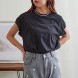 ブラック | 【コットン100%、サスティナブル】8色展開オーガニックコットンフレンチTシャツ | NICE CLAUP / OLIVE des OLIVE OUTLET