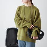 カーキ | 【WEB限定】袖ロゴ刺繍ニットプルオーバー | RMAF　NICE CLAUP / OLIVE des OLIVE