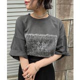 ブラック系 | 【Mavie..7】ヴィンテージ風、ロゴプリントTシャツ | NICE CLAUP / OLIVE des OLIVE　OUTLET