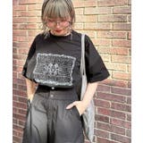 ブラック | 【Mavie..7】ヴィンテージ風、ロゴプリントTシャツ | NICE CLAUP / OLIVE des OLIVE　OUTLET