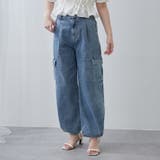 ブルー | デニムワイドカーゴパンツ | RMAF NICE CLAUP / OLIVE des OLIVE