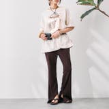 ブラウン | -3kg裾スリットフレアパンツ | RMAF NICE CLAUP / OLIVE des OLIVE