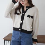 【Web限定】配色クルーカーデ | RMAF NICE CLAUP / OLIVE des OLIVE | 詳細画像1