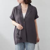 コード刺繍入りゆるテーラージャケット | RMAF NICE CLAUP / OLIVE des OLIVE | 詳細画像3