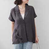 コード刺繍入りゆるテーラージャケット | RMAF NICE CLAUP / OLIVE des OLIVE | 詳細画像4