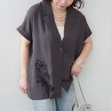 コード刺繍入りゆるテーラージャケット | RMAF NICE CLAUP / OLIVE des OLIVE | 詳細画像5
