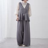 チャコール | 【セットアップ】新色追加!前ジップノースリブラウス+パンツ | RMAF NICE CLAUP / OLIVE des OLIVE