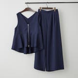ネイビー | 【着回し力抜群】前ZIPノースリブラウス セットアップ | RMAF NICE CLAUP / OLIVE des OLIVE