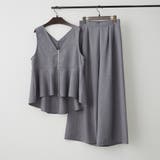 チャコール | 【着回し力抜群】前ZIPノースリブラウス セットアップ | RMAF NICE CLAUP / OLIVE des OLIVE