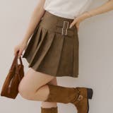 ブラウン | サイドベルト合皮ミニスカート | RMAF　NICE CLAUP / OLIVE des OLIVE