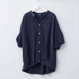 ネイビー | ツイストスリーブタケノコタックブラウス | RMAF NICE CLAUP / OLIVE des OLIVE