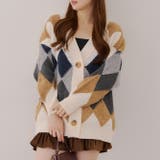 ベージュ | アーガイルジャガードVカーディガン | RMAF　NICE CLAUP / OLIVE des OLIVE
