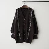 ブラック | ブランケットステッチVカーディガン | RMAF　NICE CLAUP / OLIVE des OLIVE