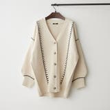 アイボリー | ブランケットステッチVカーディガン | RMAF　NICE CLAUP / OLIVE des OLIVE