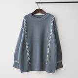 ブルー | ブランケットステッチクループルオーバー | RMAF NICE CLAUP / OLIVE des OLIVE