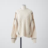 ブランケットステッチケーブルプルオーバー | RMAF NICE CLAUP / OLIVE des OLIVE | 詳細画像2