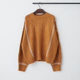 キャメル | ブランケットステッチケーブルプルオーバー | RMAF NICE CLAUP / OLIVE des OLIVE