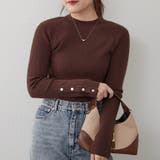 ブラウン | 【8色展開】袖ボタンハイネックリブプルオーバー | RMAF NICE CLAUP / OLIVE des OLIVE