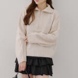 【5色展開】ヤクタッチハーフジップニット | RMAF　NICE CLAUP / OLIVE des OLIVE | 詳細画像1 