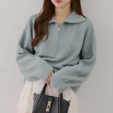 グリーン | 【5色展開】ヤクタッチハーフジップニット | RMAF　NICE CLAUP / OLIVE des OLIVE