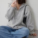 ネップ入りハーフジップニット | RMAF NICE CLAUP / OLIVE des OLIVE | 詳細画像1