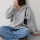 グレー | ネップ入りハーフジップニット | RMAF NICE CLAUP / OLIVE des OLIVE