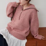 ピンク | ネップ入りハーフジップニット | RMAF NICE CLAUP / OLIVE des OLIVE