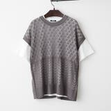 チャコール | 【セットアイテム】レイヤードスタイルが即完成!透かし編ベスト&Tシャツ | RMAF NICE CLAUP / OLIVE des OLIVE