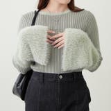 グレー | 【Web限定】フェザー切替ニット | RMAF　NICE CLAUP / OLIVE des OLIVE