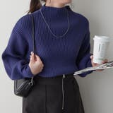 ネイビー | PBTボトルネックプルオーバー | NICE CLAUP / OLIVE des OLIVE OUTLET
