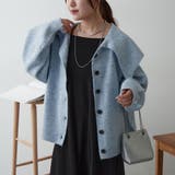 サックス | 襟付きニットカーディガン | NICE CLAUP / OLIVE des OLIVE OUTLET