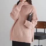 ピンク | タートルネック起毛トップス | NICE CLAUP / OLIVE des OLIVE　OUTLET