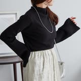 ブラック | 【Web限定】袖フレアハイネックニット | NICE CLAUP / OLIVE des OLIVE OUTLET