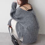 ブークレV開きニットプルオーバー | RMAF NICE CLAUP / OLIVE des OLIVE | 詳細画像1