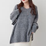 ブークレV開きニットプルオーバー | RMAF NICE CLAUP / OLIVE des OLIVE | 詳細画像9