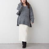 ブークレV開きニットプルオーバー | RMAF NICE CLAUP / OLIVE des OLIVE | 詳細画像11