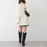 ブークレV開きニットプルオーバー | RMAF NICE CLAUP / OLIVE des OLIVE | 詳細画像23