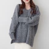 ブークレV開きニットプルオーバー | RMAF NICE CLAUP / OLIVE des OLIVE | 詳細画像4