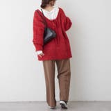 ブークレV開きニットプルオーバー | RMAF NICE CLAUP / OLIVE des OLIVE | 詳細画像45