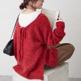 レッド | ブークレV開きニットプルオーバー | RMAF NICE CLAUP / OLIVE des OLIVE