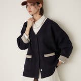 ネイビー | 【nane】ダブルフェイスカーディガン | RMAF　NICE CLAUP / OLIVE des OLIVE