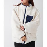 【WEB先行販売】ボア配色スタンドオーバーブルゾン | RMAF　NICE CLAUP / OLIVE des OLIVE | 詳細画像2 