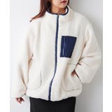 【WEB先行販売】ボア配色スタンドオーバーブルゾン | RMAF　NICE CLAUP / OLIVE des OLIVE | 詳細画像4 