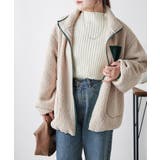 【WEB先行販売】ボア配色スタンドオーバーブルゾン | RMAF　NICE CLAUP / OLIVE des OLIVE | 詳細画像17 