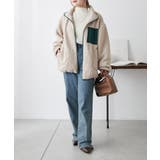 【WEB先行販売】ボア配色スタンドオーバーブルゾン | RMAF　NICE CLAUP / OLIVE des OLIVE | 詳細画像24 