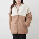 モカ | ボア切替キルトジャケット | RMAF　NICE CLAUP / OLIVE des OLIVE