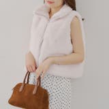ラビット風ファーダブルジップベスト | RMAF　NICE CLAUP / OLIVE des OLIVE | 詳細画像2 