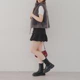 ラビット風ファーダブルジップベスト | RMAF　NICE CLAUP / OLIVE des OLIVE | 詳細画像15 