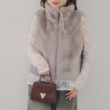 ラビット風ファーダブルジップベスト | RMAF　NICE CLAUP / OLIVE des OLIVE | 詳細画像20 